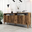 HABITAT ET JARDIN - Buffet en bois "Milan" - 180 x 35 x 78 cm - Noyer - vignette