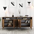 HABITAT ET JARDIN - Buffet en bois "Milan" - 180 x 35 x 78 cm - Noyer - vignette