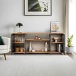 HABITAT ET JARDIN - Buffet en bois "Arista" - 180 x 44 x 75 cm - Gris anthracite - vignette