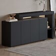 HABITAT ET JARDIN - Buffet en bois "Beliz" - 170 x 35 x 80 cm - Anthracite - vignette