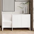 HABITAT ET JARDIN - Buffet en bois "Laris 130" - 130 x 44 x 82 cm - Blanc - vignette