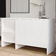 HABITAT ET JARDIN - Buffet en bois "Laris 130" - 130 x 44 x 82 cm - Blanc - vignette