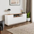 HABITAT ET JARDIN - Buffet en bois "Arista" - 180 x 44 x 75 cm - Blanc - vignette