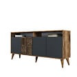 HABITAT ET JARDIN - Buffet en bois "Milan" - 160 x 35 x 78 cm - Noyer, Anthracite - vignette
