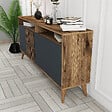 HABITAT ET JARDIN - Buffet en bois "Milan" - 160 x 35 x 78 cm - Noyer, Anthracite - vignette