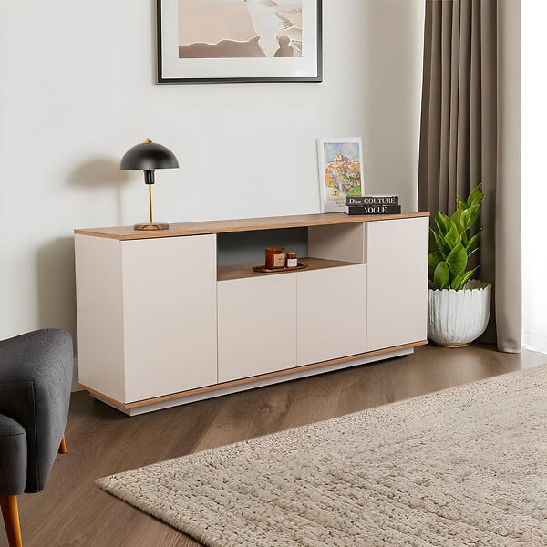 HABITAT ET JARDIN - Buffet en bois "Arista" - 180 x 44 x 75 cm - Beige - large
