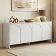 HABITAT ET JARDIN - Buffet en bois "Arlen" - 180 x 45 x 80 cm - Blanc - vignette