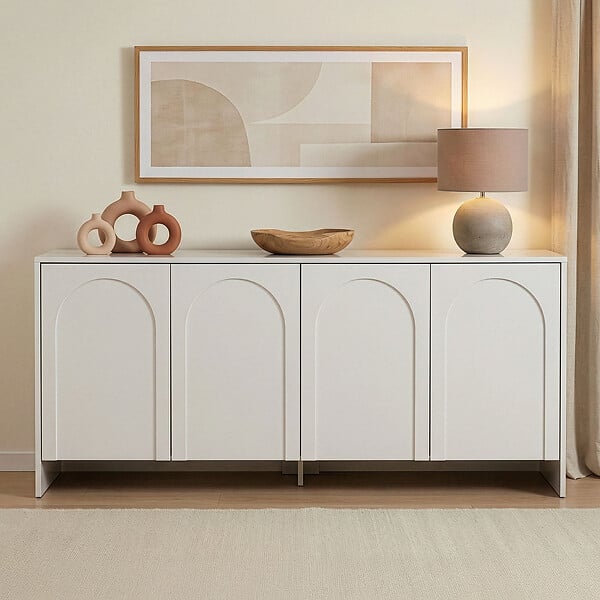 HABITAT ET JARDIN - Buffet en bois "Arlen" - 180 x 45 x 80 cm - Blanc - large