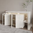 HABITAT ET JARDIN - Buffet en bois "Beliz" - 170 x 35 x 80 cm - Travertin - vignette