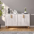 HABITAT ET JARDIN - Buffet en bois "Rodney" - 120 x 29 x 73 cm - Blanc - vignette