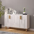 HABITAT ET JARDIN - Buffet en bois "Rodney" - 120 x 29 x 73 cm - Blanc - vignette