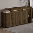 HABITAT ET JARDIN - Buffet en bois "Beliz" - 170 x 35 x 80 cm - Noyer Antique - vignette