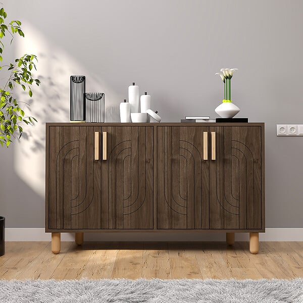 HABITAT ET JARDIN - Buffet en bois "Rodney" - 120 x 30 x 74 cm - Marron - large