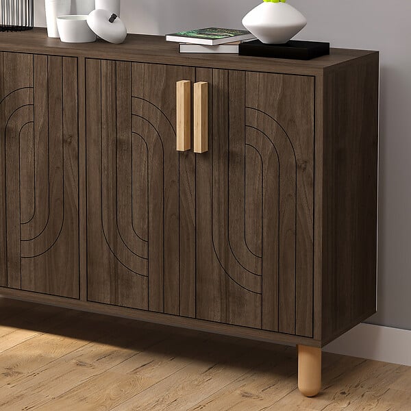 HABITAT ET JARDIN - Buffet en bois "Rodney" - 120 x 30 x 74 cm - Marron - large