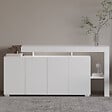 HABITAT ET JARDIN - Buffet en bois "Beliz" - 170 x 35 x 80 cm - Blanc - vignette