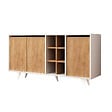 HABITAT ET JARDIN - Buffet en bois "Prava" - 140 x 40 x 86 cm - Marron - vignette