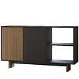HABITAT ET JARDIN - Buffet en bois "Ravello" - 140 x 35 x 80 cm - Gris anthracite - vignette