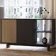 HABITAT ET JARDIN - Buffet en bois "Ravello" - 140 x 35 x 80 cm - Gris anthracite - vignette