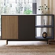 HABITAT ET JARDIN - Buffet en bois "Ravello" - 140 x 35 x 80 cm - Gris anthracite - vignette