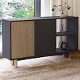 HABITAT ET JARDIN - Buffet en bois "Ravello" - 140 x 35 x 80 cm - Gris anthracite - vignette