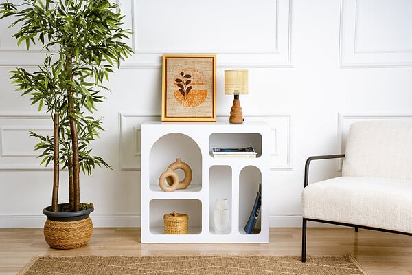 HABITAT ET JARDIN - Buffet en bois "Lessa" - 80 x 37 x 74 cm - Blanc - large