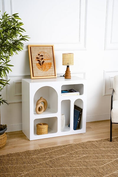 HABITAT ET JARDIN - Buffet en bois "Lessa" - 80 x 37 x 74 cm - Blanc - large