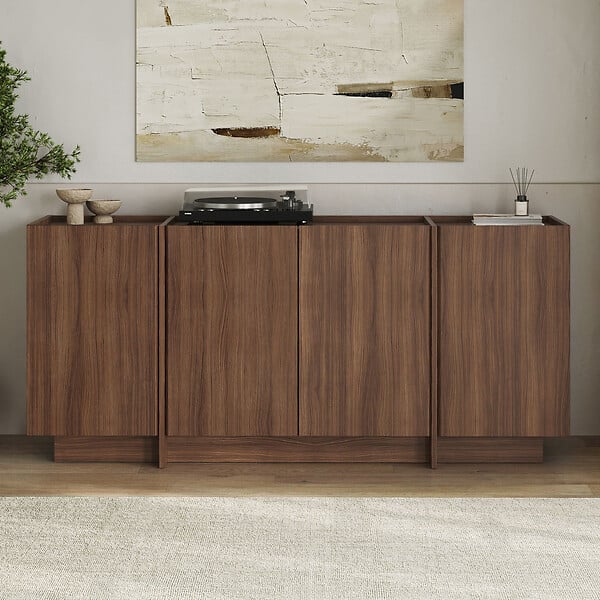 HABITAT ET JARDIN - Buffet en bois "Dorma" - 180 x 45 x 80 cm - Noyer Milano - large