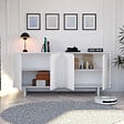 HABITAT ET JARDIN - Buffet en bois "Doruk" - 180 x 40 x 81 cm - Blanc - vignette