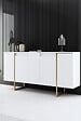 HABITAT ET JARDIN - Buffet en bois "Luxe" - 160 x 35 x 80 cm - Or blanc - vignette