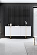 HABITAT ET JARDIN - Buffet en bois "Luxe" - 160 x 35 x 80 cm - Or blanc - vignette
