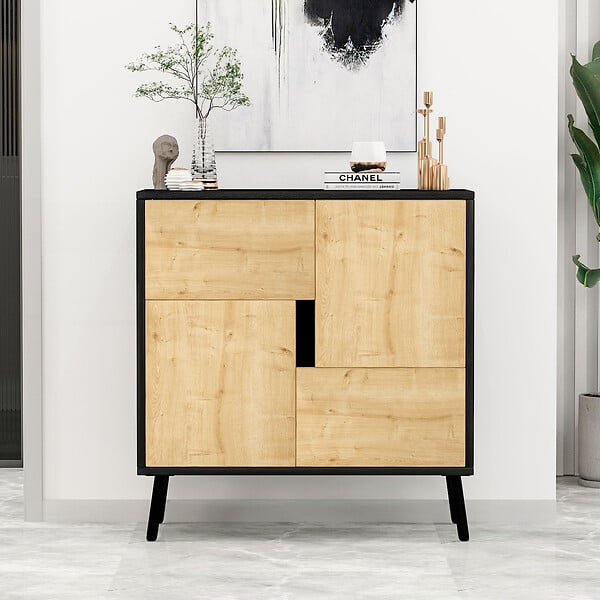 HABITAT ET JARDIN - Buffet en bois "Darien" - 76 x 35 x 79 cm - Beige - large