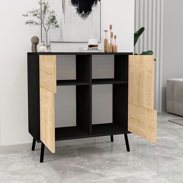 HABITAT ET JARDIN - Buffet en bois "Darien" - 76 x 35 x 79 cm - Beige - large
