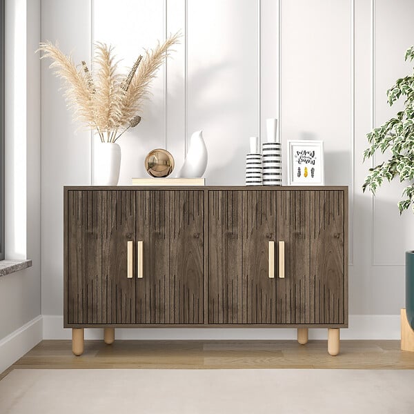 HABITAT ET JARDIN - Buffet en bois "Roger" - 120 x 30 x 74 cm - Marron - large