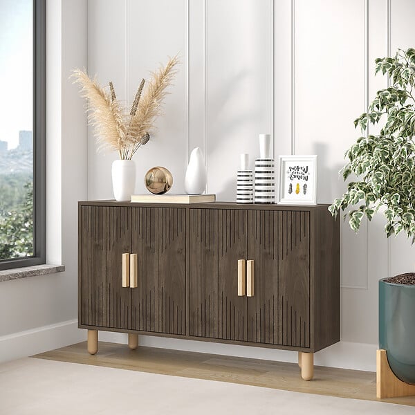 HABITAT ET JARDIN - Buffet en bois "Roger" - 120 x 30 x 74 cm - Marron - large