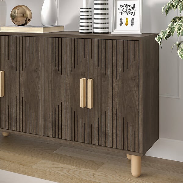 HABITAT ET JARDIN - Buffet en bois "Roger" - 120 x 30 x 74 cm - Marron - large