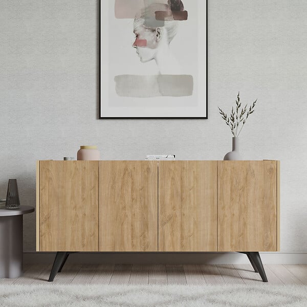 HABITAT ET JARDIN - Buffet en bois "Pekin" - 150 x 40 x 76 cm - Marron - large