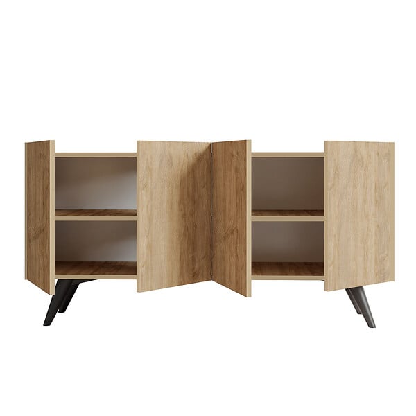 HABITAT ET JARDIN - Buffet en bois "Pekin" - 150 x 40 x 76 cm - Marron - large