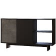 HABITAT ET JARDIN - Buffet en bois "Ravello" - 140 x 35 x 80 cm - Gris anthracite marbré - vignette