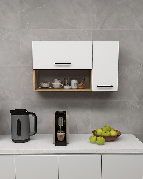 HABITAT ET JARDIN - Buffet en bois "Akasya" - 90 x 24 x 52 cm - Blanc - large
