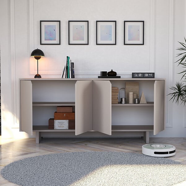 HABITAT ET JARDIN - Buffet en bois "Oz" - 180 x 40 x 81 cm - Beige - large