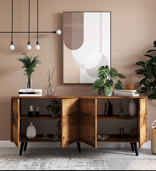 HABITAT ET JARDIN - Buffet en bois "Latina" - 180 x 45 x 80 cm - Marron - large