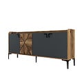 HABITAT ET JARDIN - Buffet en bois "Venedik" - 180 x 35 x 78 cm - Gris anthracite - vignette