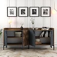 HABITAT ET JARDIN - Buffet en bois "Venedik" - 180 x 35 x 78 cm - Gris anthracite - vignette