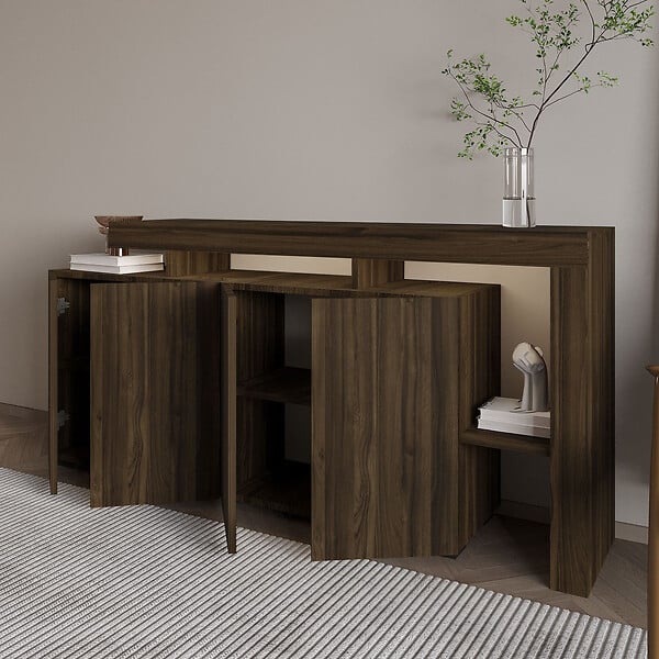 HABITAT ET JARDIN - Buffet en bois "Beliz" - 170 x 35 x 80 cm - Noyer - large