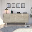 HABITAT ET JARDIN - Buffet en bois "Turan" - 180 x 40 x 81 cm - Travertin - vignette