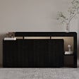 HABITAT ET JARDIN - Buffet en bois "Beliz" - 170 x 35 x 80 cm - Bois Noir - vignette