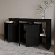HABITAT ET JARDIN - Buffet en bois "Beliz" - 170 x 35 x 80 cm - Bois Noir - vignette