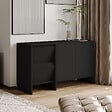 HABITAT ET JARDIN - Buffet en bois "Laris 130" - 130 x 44 x 82 cm - Noir - vignette