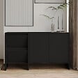 HABITAT ET JARDIN - Buffet en bois "Laris 130" - 130 x 44 x 82 cm - Noir - vignette