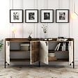 HABITAT ET JARDIN - Buffet en bois "Venedik" - 180 x 35 x 78 cm - Blanc marbré - vignette